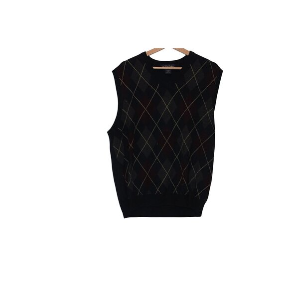 Brooks Brothers Other - Brooks Brothers Mens Argyle Sweater Vest Black/Burgundy Wool Size L